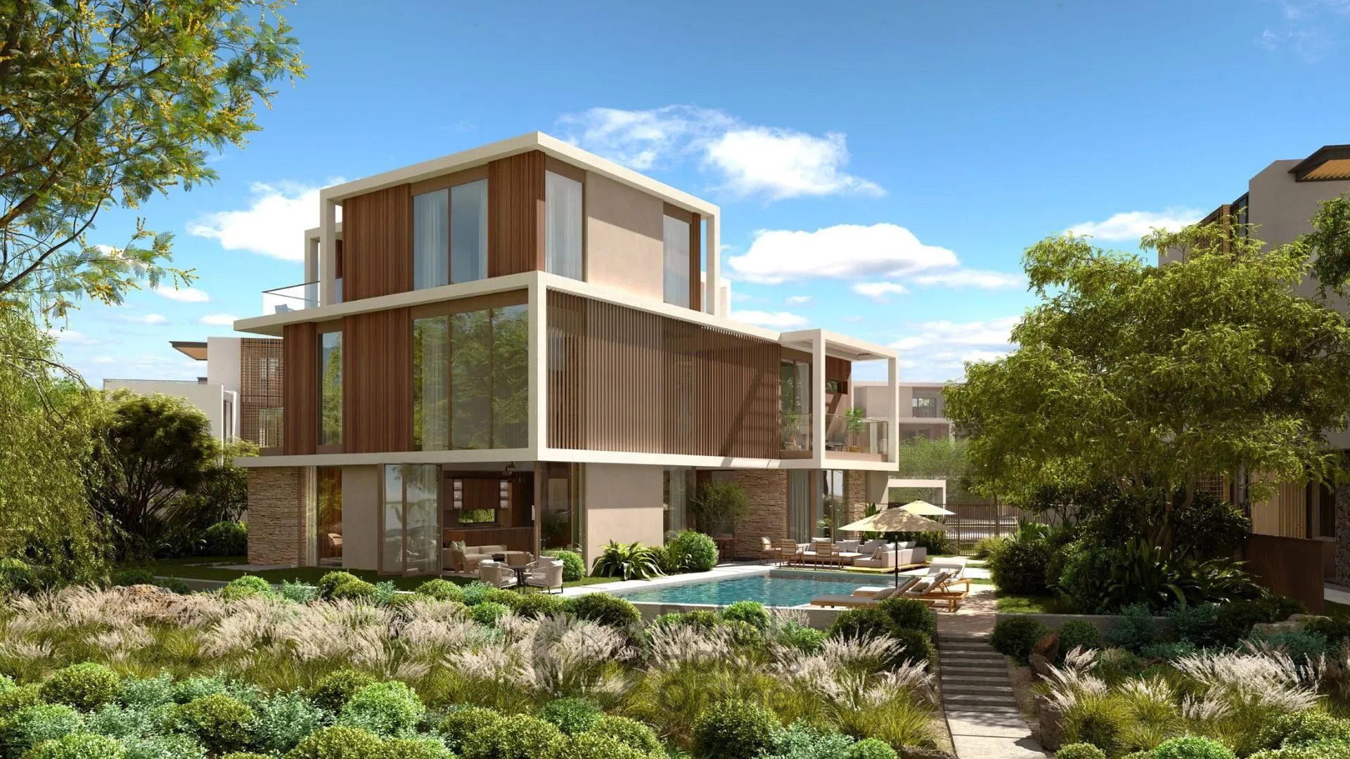 پروژه ویلایی اکرس مراس: خرید ویلای لوکس در دبی در منطقه دبی‌ لند