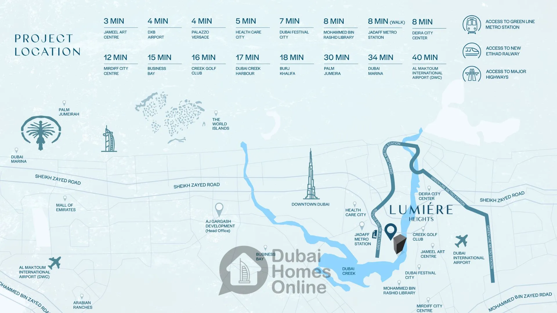 لوميير هايتس: شقق مطلة على الواجهة البحرية للبيع في الجداف دبي