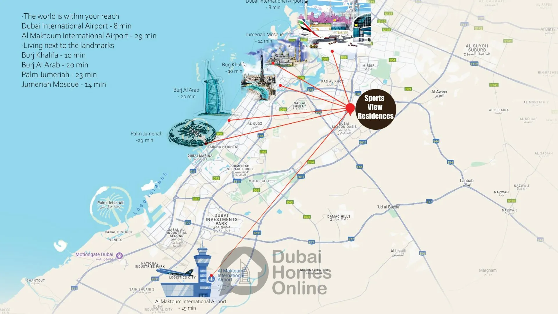 سبورتس فيو ريزيدنس: شقق للبيع في مدينة دبي العالمية بدبي لاند