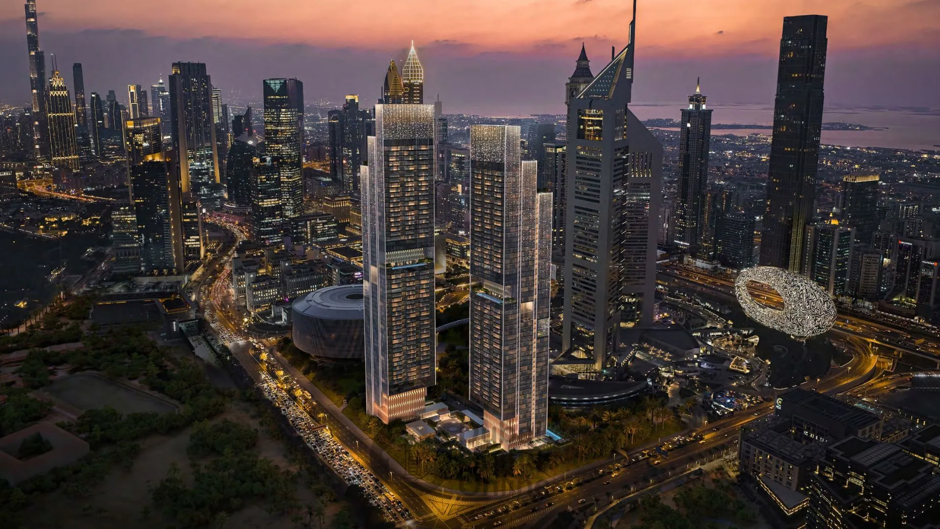 جمیرا رزیدنس‌ امارات تاورز – شاهکار مراس در خیابان شیخ زاید