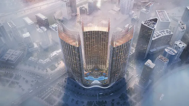 Эксклюзивная студия на продажу в Binghatti Skyrise B, Business Bay — вид на канал и Бурдж-Халифу