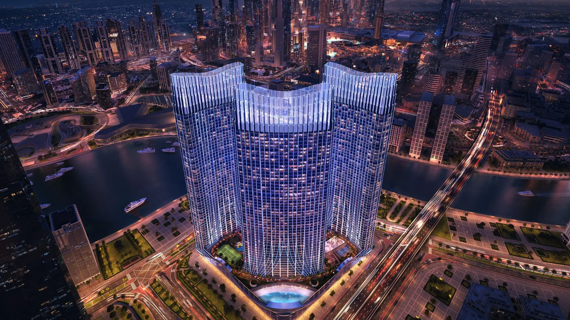 Exklusives Studio zum Verkauf im Binghatti Skyrise B, Business Bay – Blick auf den Kanal & Burj Khalifa