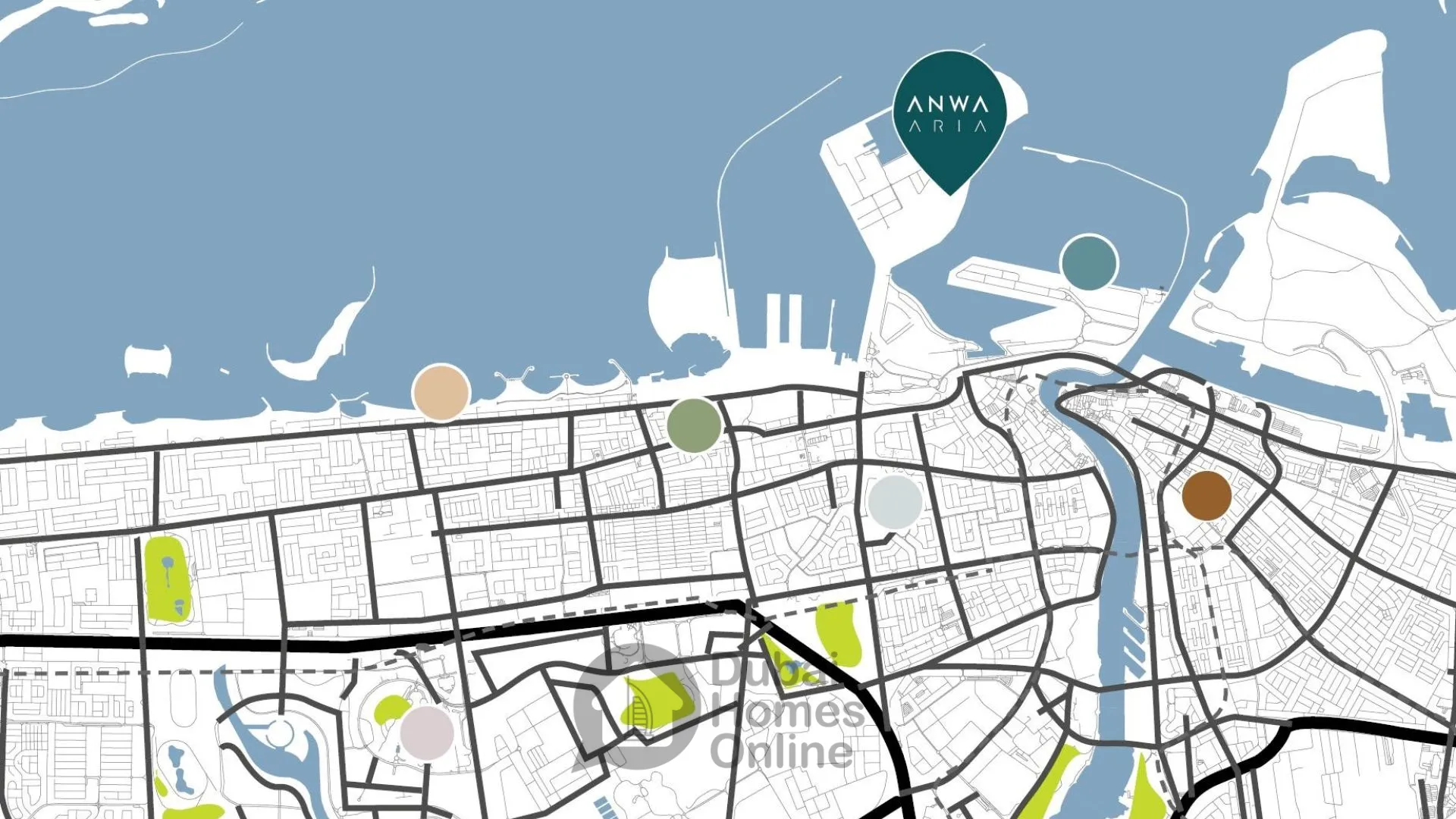 مشروع شقق أنوا أريا للبيع من أمنيات في مدينة دبي الملاحية