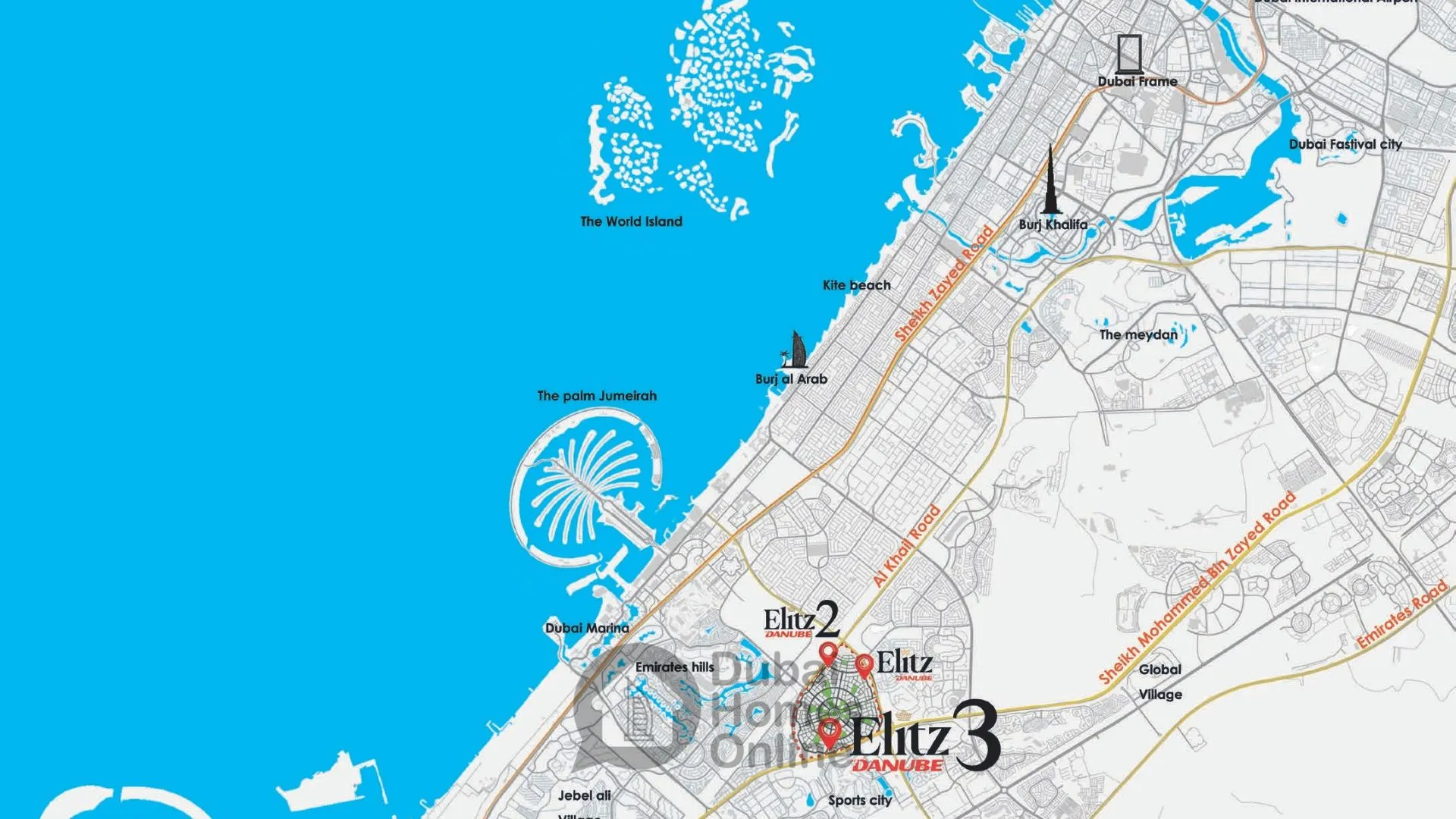 خرید خانه در پروژه مسکونی آپارتمان های دانوب الیتز 3 در منطقه جی وی سی دبی