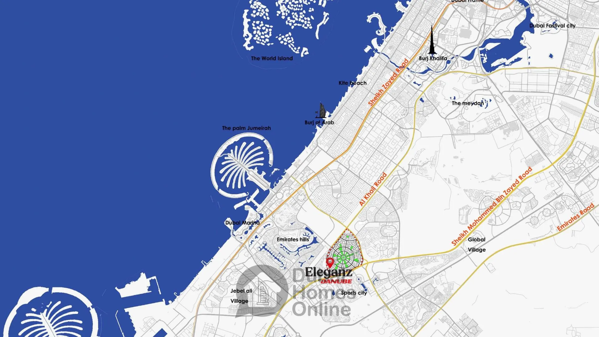آپارتمان های الگانز دانوب برای فروش در منطقه جی وی سی دبی