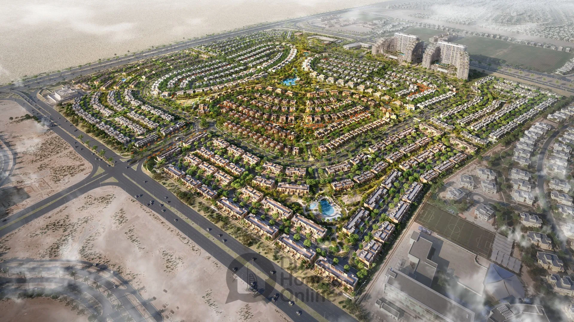 فلل هافن من الدار العقارية : فلل فاخرة للبيع  في دبي لاند