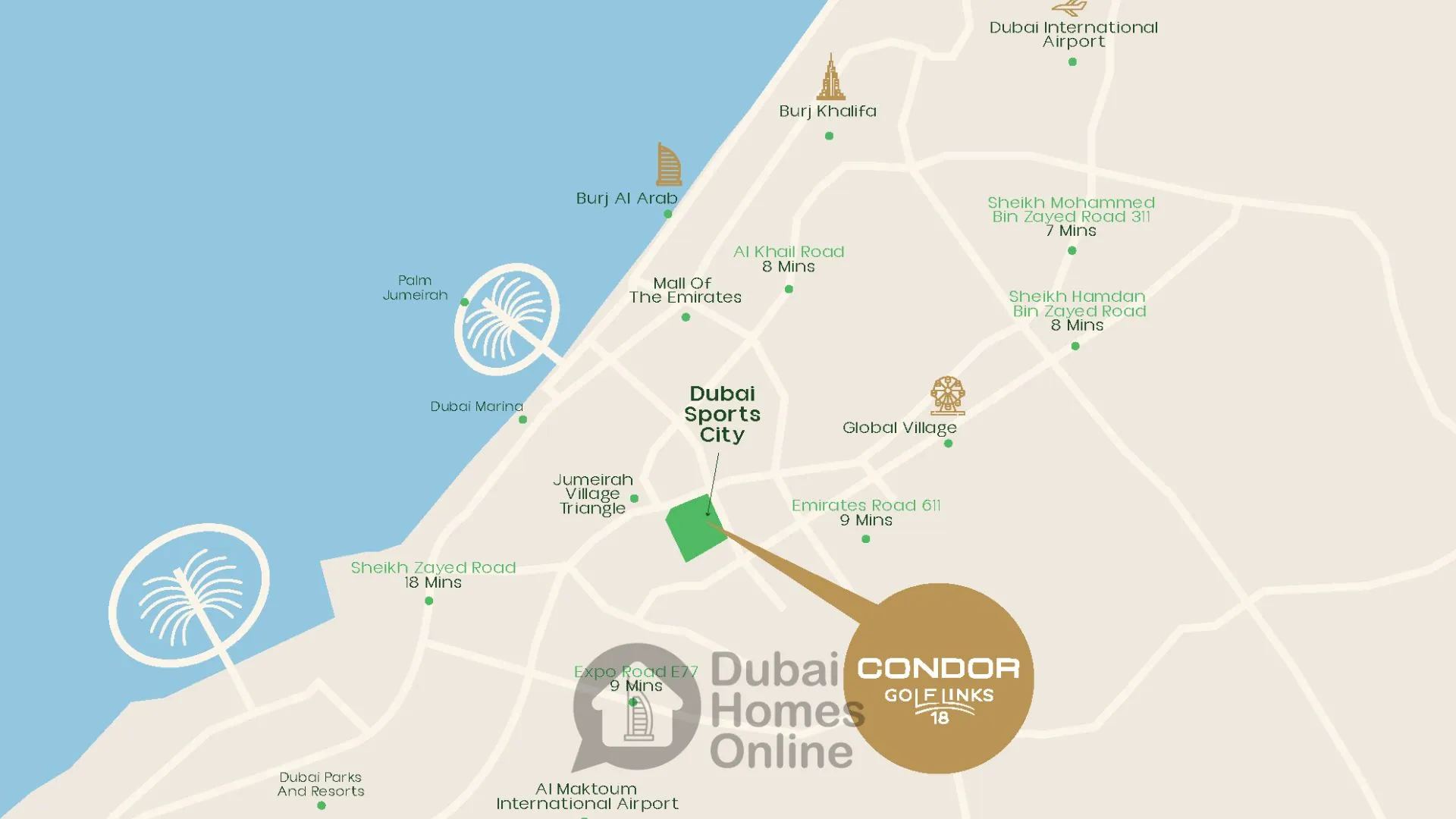 مشروع كوندور جولف لينكس 18: شقق للبيع في مدينة دبي الرياضية